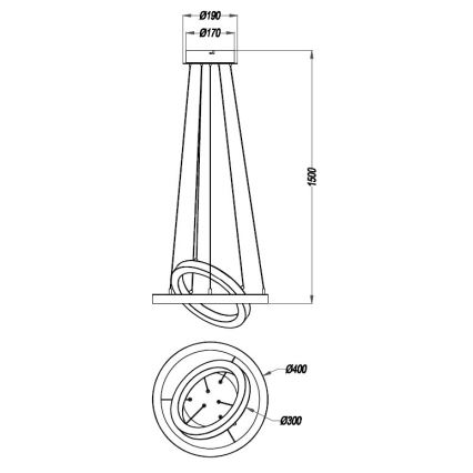 Reality - LED Zatemnitveni lestenec na vrvici CHALET LED/32W/230V