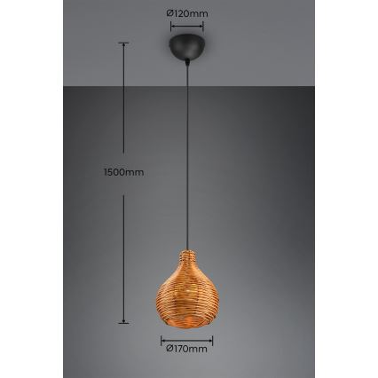 Reality - Lestenec na kablu SPROUT 1xE14/40W/230V rjava/ratan
