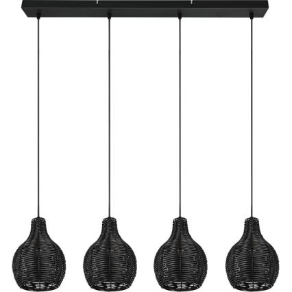 Reality - Lestenec na kablu SPROUT 4xE14/30W/230V črna/ratan