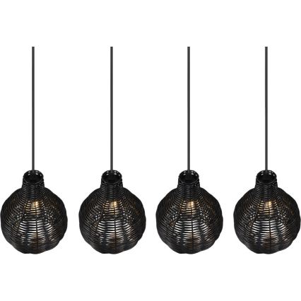 Reality - Lestenec na kablu SPROUT 4xE14/30W/230V črna/ratan