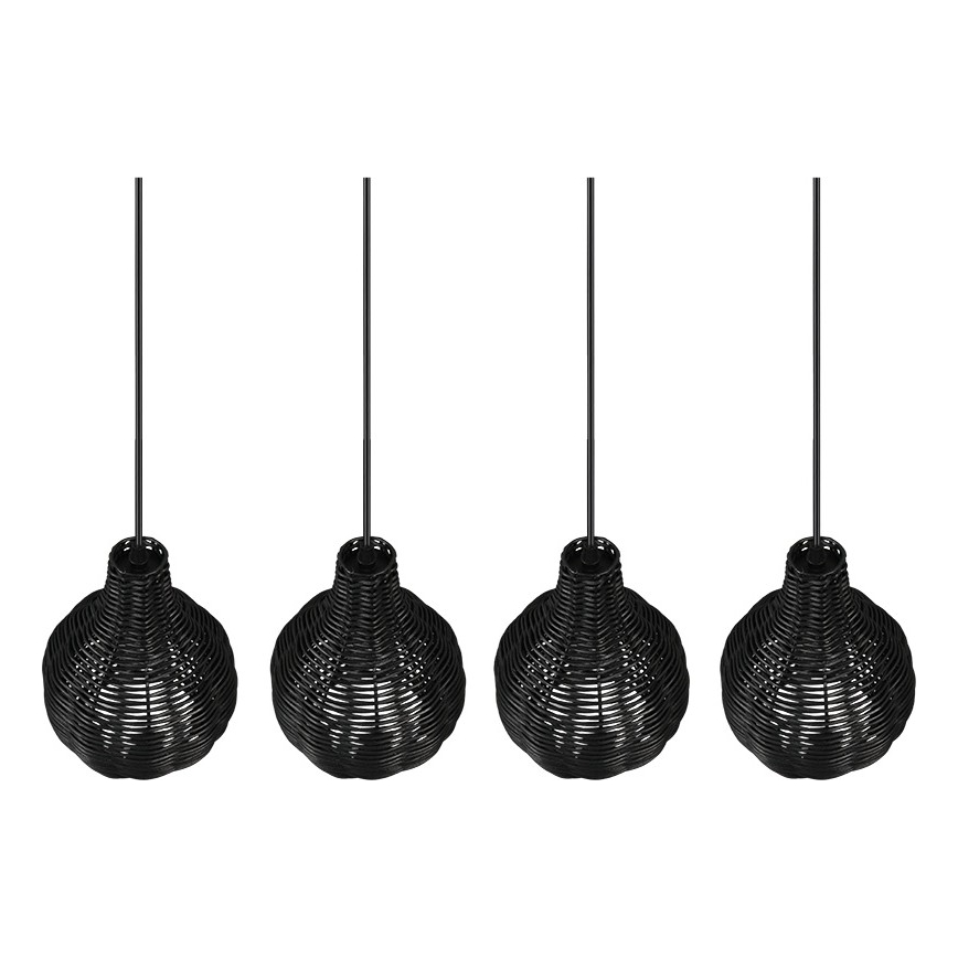 Reality - Lestenec na kablu SPROUT 4xE14/30W/230V črna/ratan