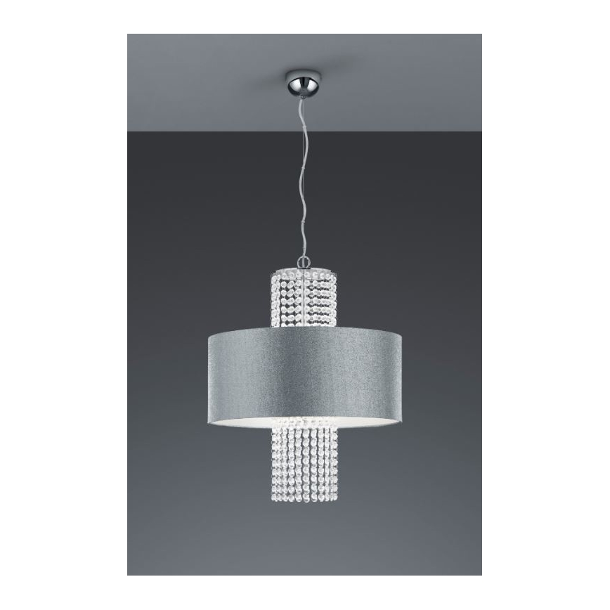 Reality - Lestenec na vrvici KING 3xE14/28W/230V srebrna