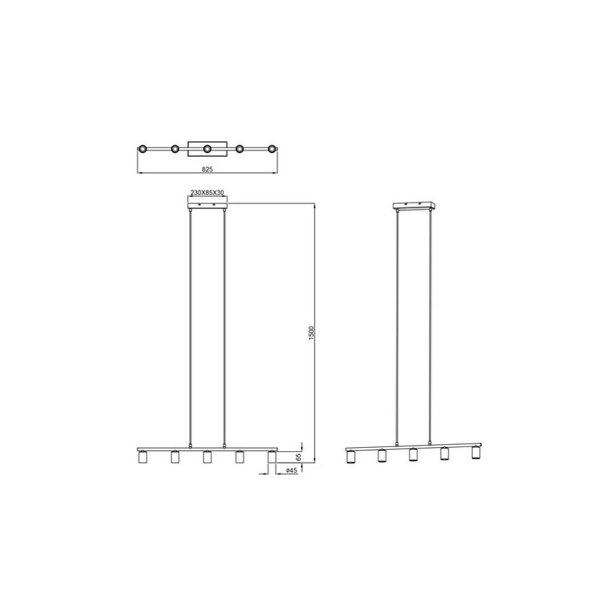 Reality - Lestenec na vrvici VANNES 5xE27/40W/230V