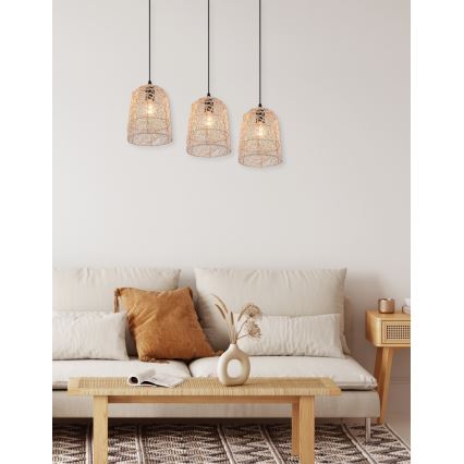 Reality - Viseča svetilka na kablu LOVIS 3xE27/40W/230V črna