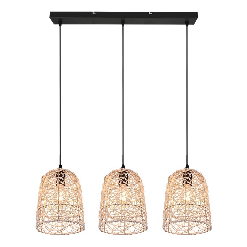 Reality - Viseča svetilka na kablu LOVIS 3xE27/40W/230V črna