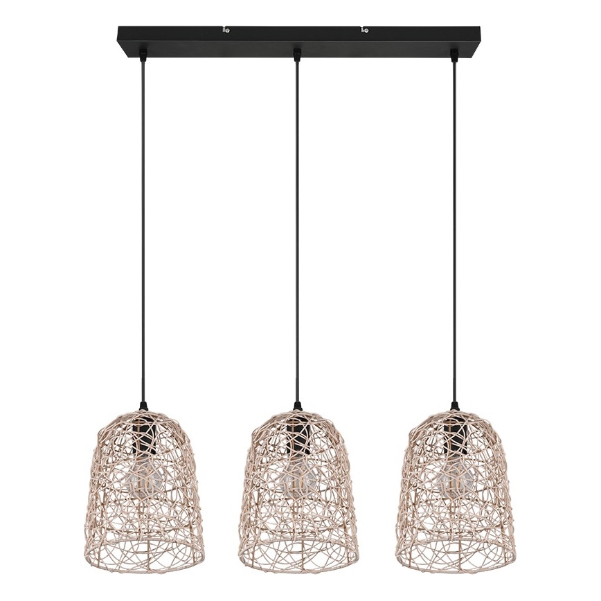 Reality - Viseča svetilka na kablu LOVIS 3xE27/40W/230V črna