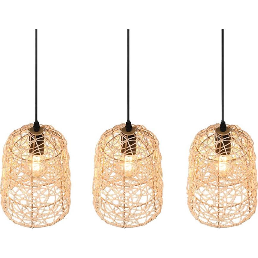 Reality - Viseča svetilka na kablu LOVIS 3xE27/40W/230V črna