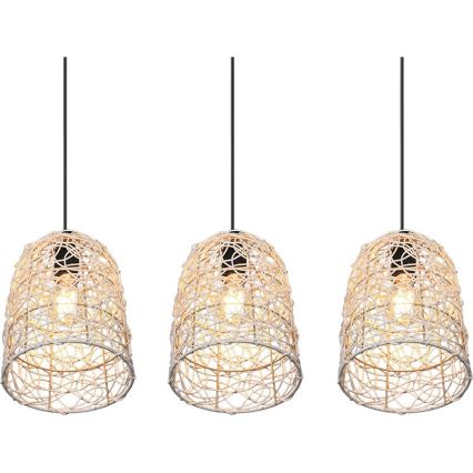 Reality - Viseča svetilka na kablu LOVIS 3xE27/40W/230V črna