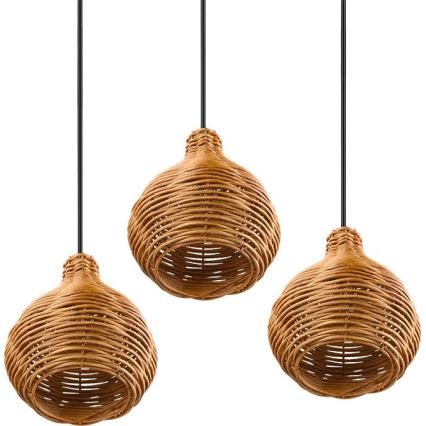 Reality - Viseči lestenec SPROUT 3xE14/40W/230V rjava/ratan