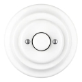 Reblig - Porcelanast retro vrteči zatemnjevalnik z okvirčkom 250V/10A bel