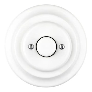 Reblig - Porcelanast retro vrteči zatemnjevalnik z okvirčkom 250V/10A bel