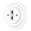 Reblig - porcelanasta retro ethernet vtičnica z okvirjem 2x CAT.5E bela
