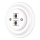 Reblig - porcelanasta retro ethernet vtičnica z okvirjem 2x CAT.5E bela