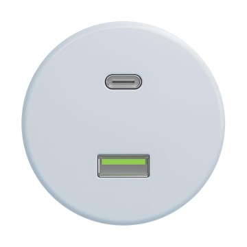 Reblig - Retro USB vtičnica A+C brez okvirja modra
