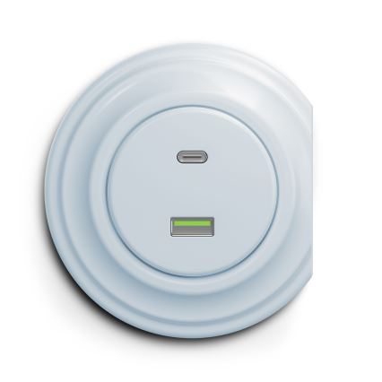 Reblig - Retro USB vtičnica A+C brez okvirja modra