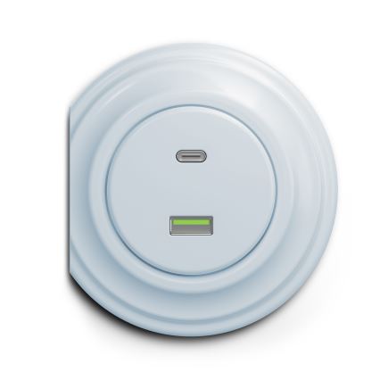 Reblig - Retro USB vtičnica A+C brez okvirja modra