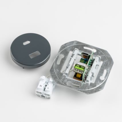 Reblig - Retro USB vtičnica A+C z antracitnim okvirjem