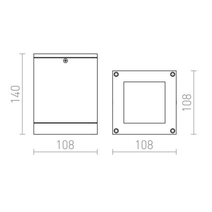 RED - Design Rendl-R10385 - Zunanja stropna svetilka QUADRA 1xE27/75W/230V IP54