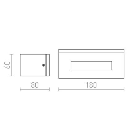 RED - Design Rendl-R10439 - Zunanja stenska svetilka WOOP 1xR7s/48W/230V IP54