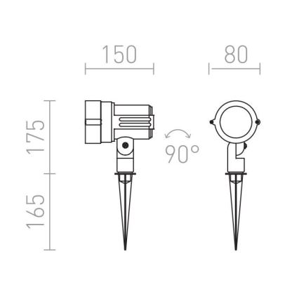 RED - Design Rendl - R10527 - LED Zunanja svetilka GARY LED/10W/230V IP65 siva