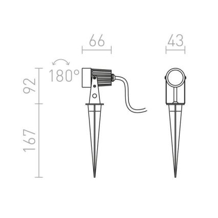 RED - Design Rendl - R10530 - LED Zunanja svetilka GUN LED/3W/230V IP65