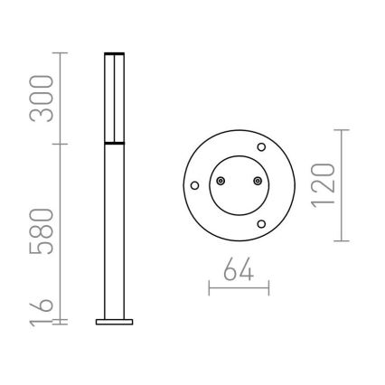 RED - Design Rendl - R10548 - LED Zunanja svetilka VADIS LED/8W/230V IP54