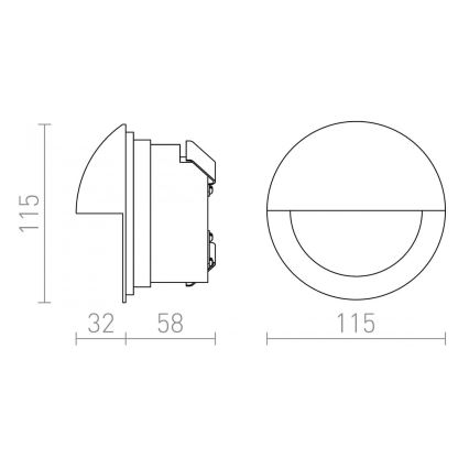 RED - Design Rendl - R10558 - LED Zunanja vgradna svetilka ASTERIA LED/3W/230V IP54