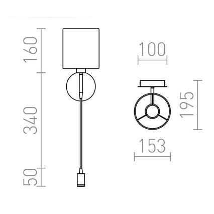 RED - Design Rendl - R10580 - LED Stenska svetilka VERSA 1xE27/42W/230V + LED/3W