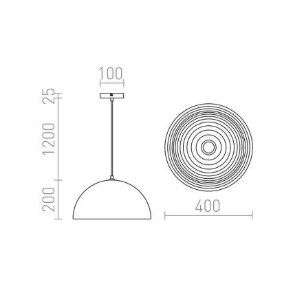 RED - Design Rendl - R11766 - Lestenec na vrvici CARISSIMA 1xE27/42W/230V