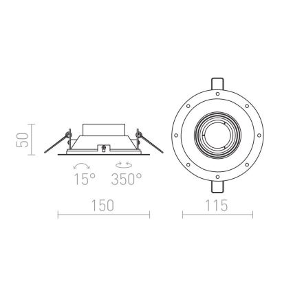 RED - Design Rendl - R12046 - Vgradna svetilka IPSO 1xGU10/50W/230V