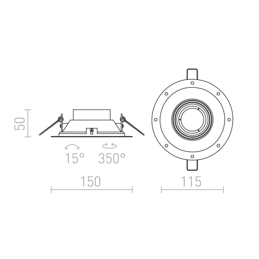 RED - Design Rendl - R12046 - Vgradna svetilka IPSO 1xGU10/50W/230V