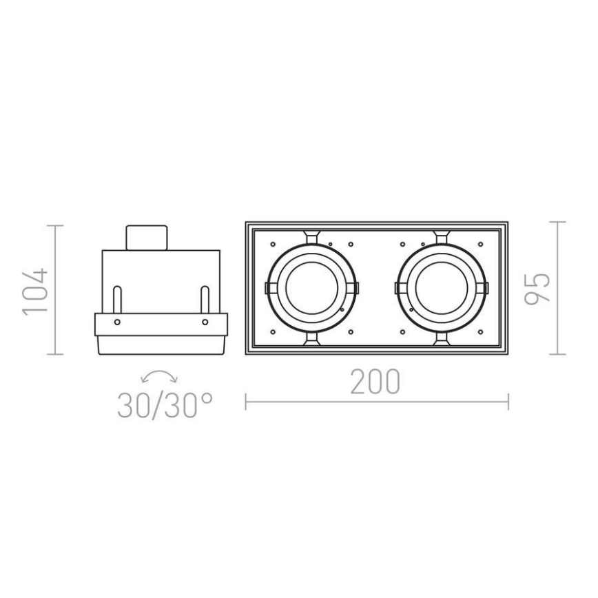RED - Design Rendl - R12053 - Vgradna svetilka ELECTRA 2xGU10/50W/230V