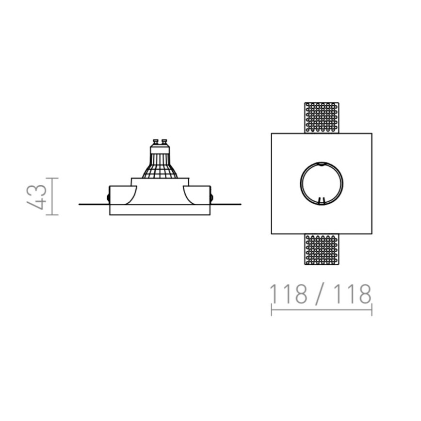 RED - Design Rendl - R12358 - Vgradna svetilka DINGO 1xGU10/35W/230V