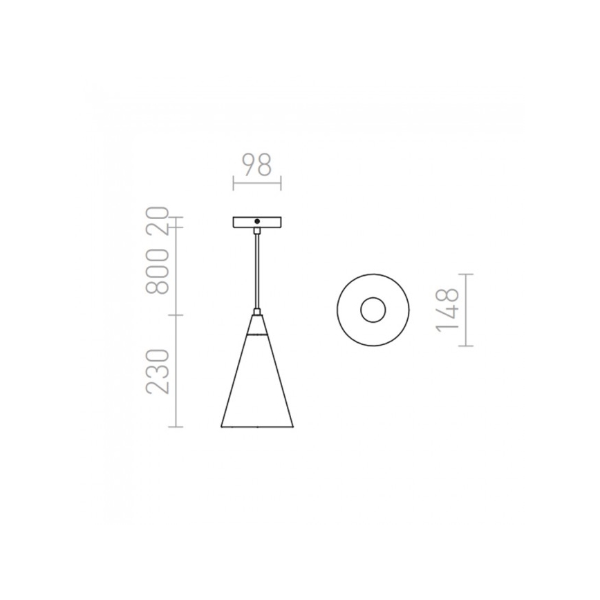 RED - Design Rendl - R12380 - Lestenec na vrvici HEIDI 1xE27/28W/230V beton/les