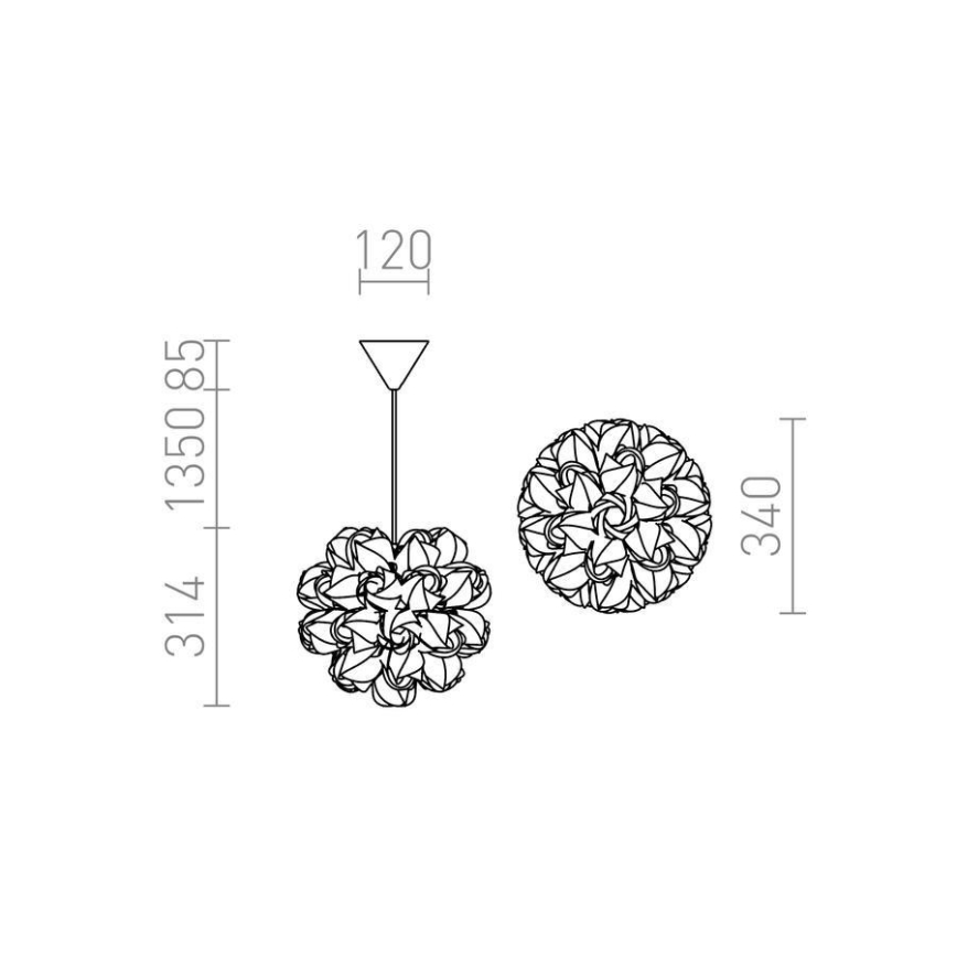 RED - Design Rendl - R12384 - Lestenec na vrvici COCO 1xE27/28W/230V