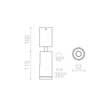 RED - Design Rendl - R12497 - LED Reflektor BOGARD LED/5W/230V črn