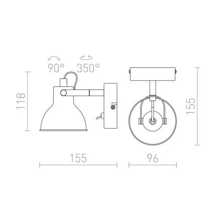 RED - Design Rendl - R12508 - Stenski reflektor ROSITA 1xGU10/9W/230V