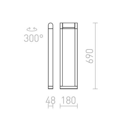 RED - Design Rendl - R12624 - LED Zunanja svetilka AQUE LED/8W/230V IP54 črna