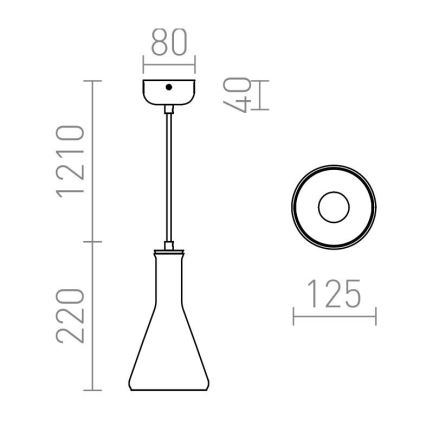 RED - Design Rendl - R12663 - Lestenec na vrvici PULIRE 1xE14/28W/230V