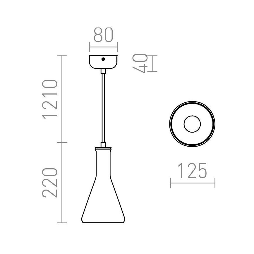 RED - Design Rendl - R12663 - Lestenec na vrvici PULIRE 1xE14/28W/230V
