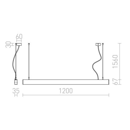 RED - Design Rendl - R12718 - LED Lestenec na vrvici PESANTE LED/40W/230V