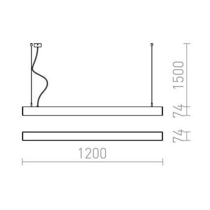 RED - Design Rendl - R12721 - LED Lestenec na vrvici PESANTE LED/40W/230V črn