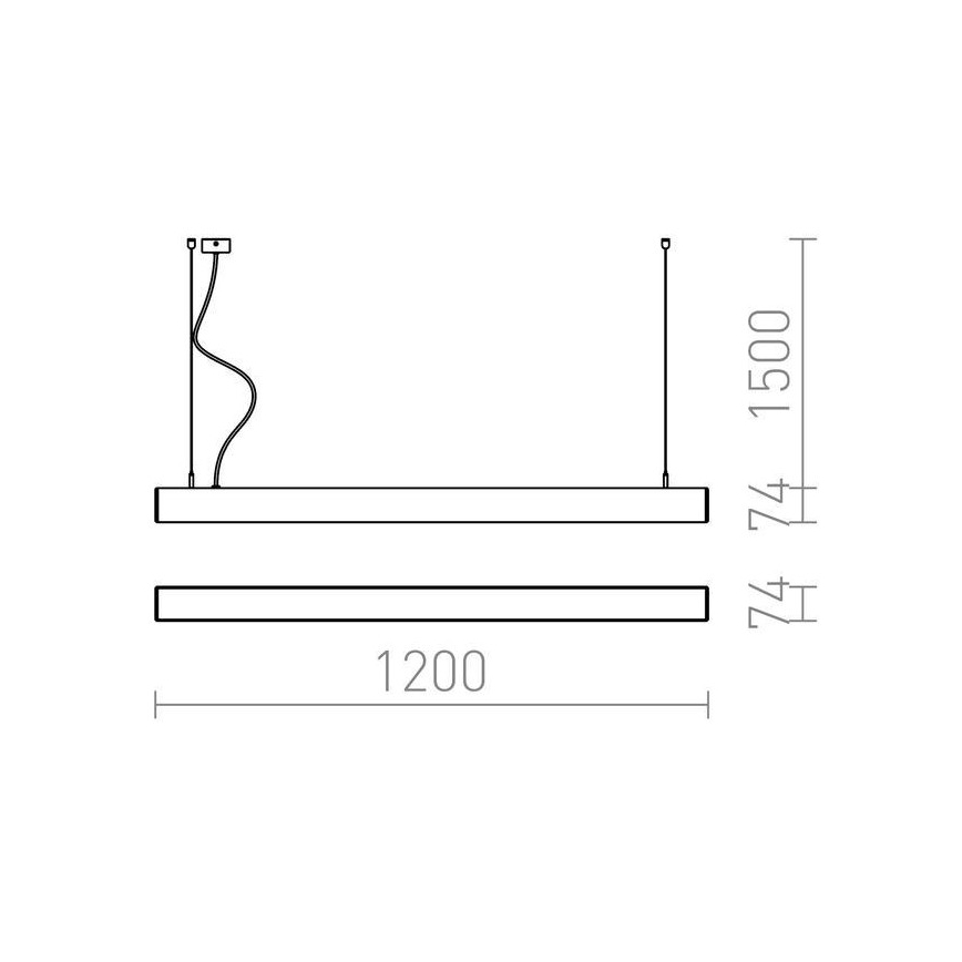 RED - Design Rendl - R12721 - LED Lestenec na vrvici PESANTE LED/40W/230V črn
