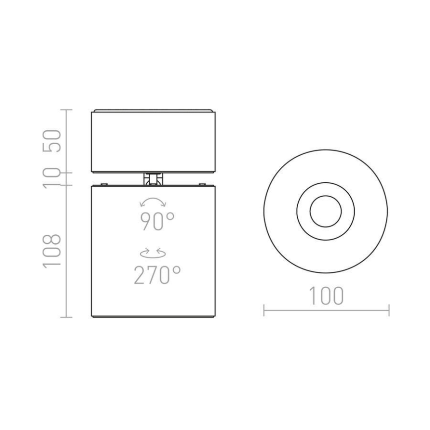 RED - Design Rendl - R12840 - LED Reflektor CONDU LED/20W/230V črn