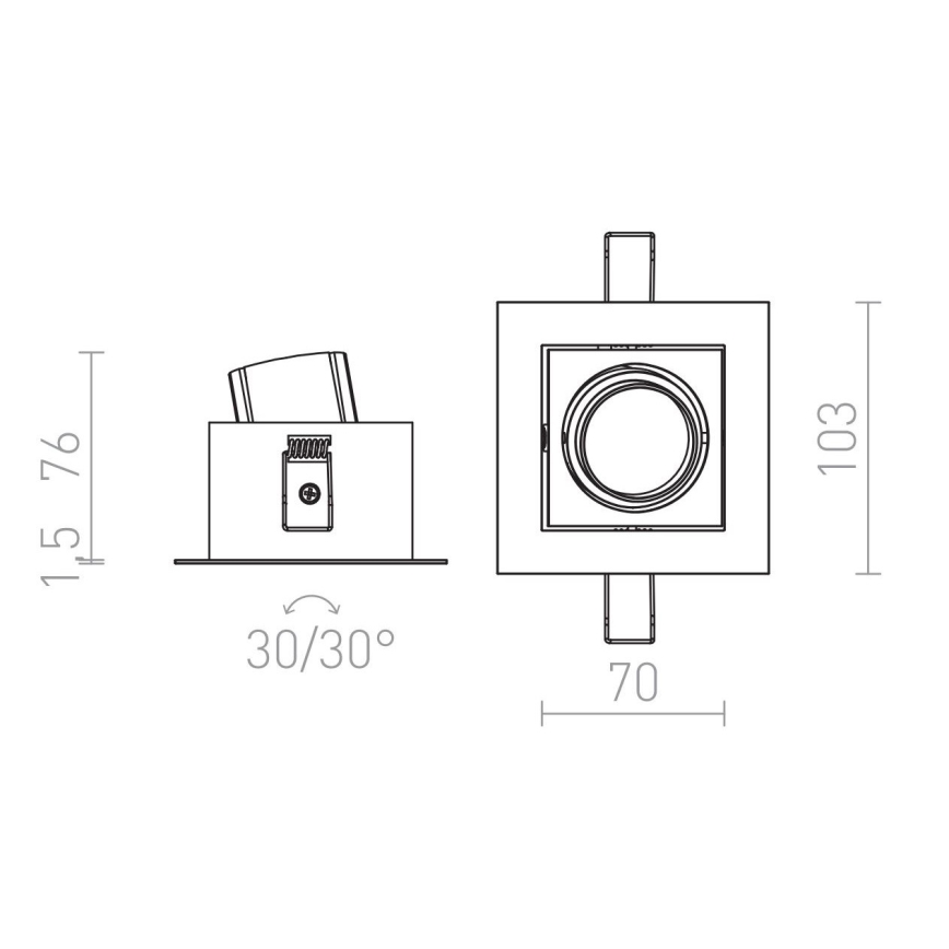 RED - Design Rendl - R12856 - LED Vgradna svetilka BONDY LED/7W/230V