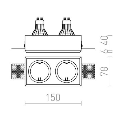 RED - Design Rendl - R12900 - Vgradna svetilka QUO 2xGU10/35W/230V