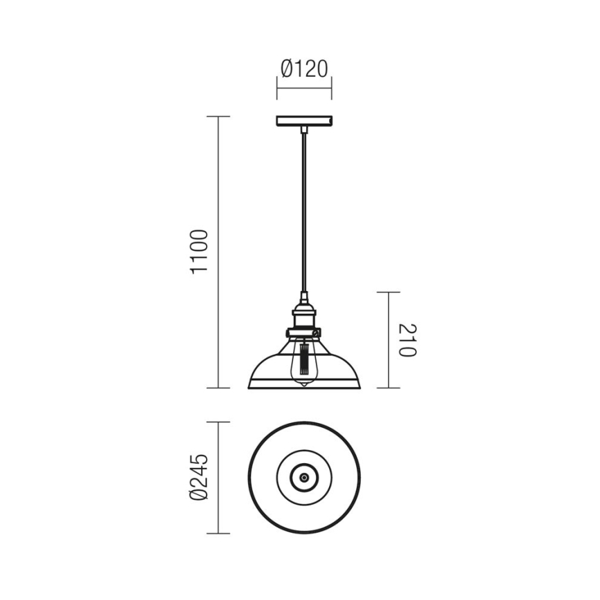 Redo 01-1002 - Lestenec na vrvici SAVILLE 1xE27/42W/230V