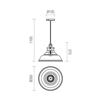 Redo 01-1003 - Lestenec na vrvici SAVILLE 1xE27/42W/230V