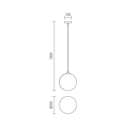 Redo 01-1064 - Lestenec na vrvici OLA 1xE27/42W/230V pr. 20 cm