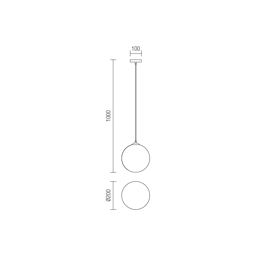 Redo 01-1064 - Lestenec na vrvici OLA 1xE27/42W/230V pr. 20 cm